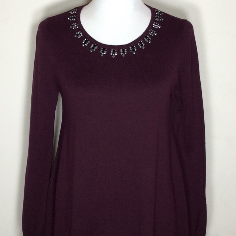 VeraWang Rhinestone Embellish Asymmetrical Sweater